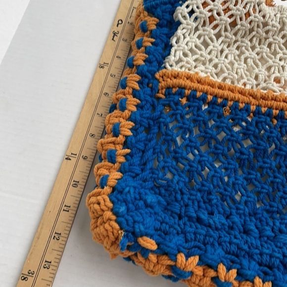 Crocheted Oversized Clutch Great Large Bamboo - Picture 3 of 6